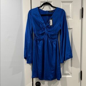 Boohoo Royal Blue Long Sleeve Dress